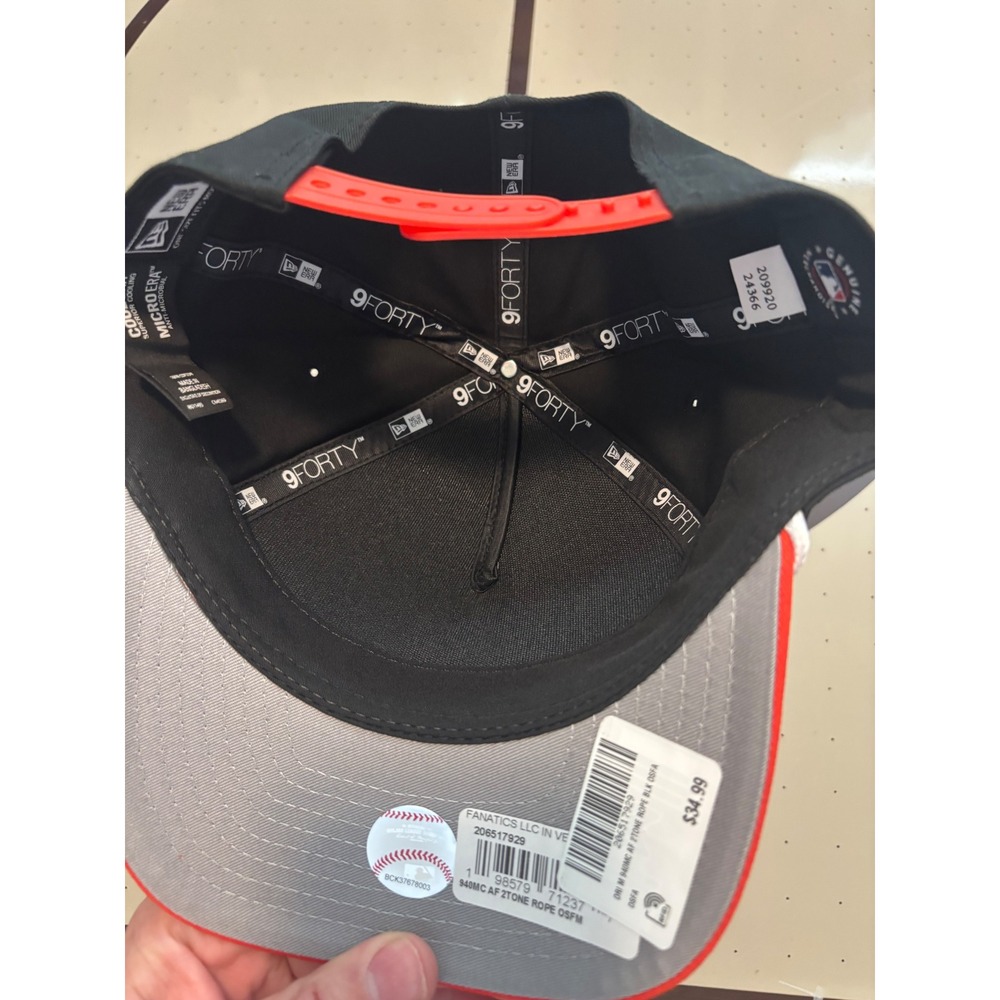 New Era 9FORTY Baltimore Orioles Hat Black Red Rope Snapback M-Crown OSFA Cap - Picture 4 of 5